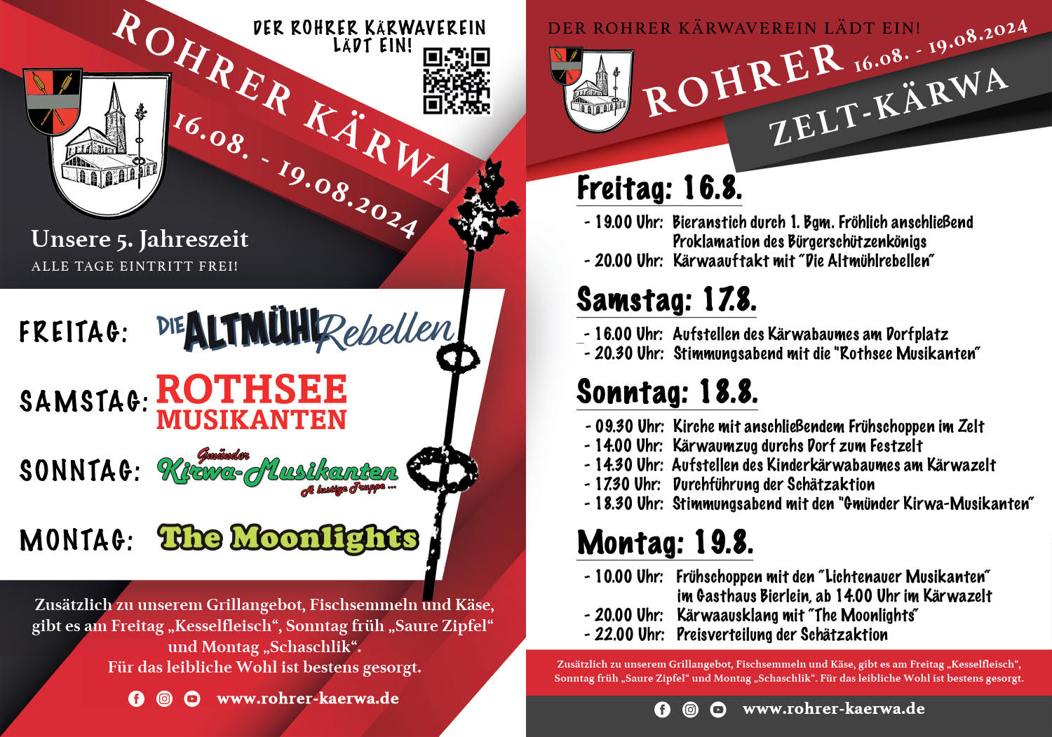 Programm Rohrer Kirchweih